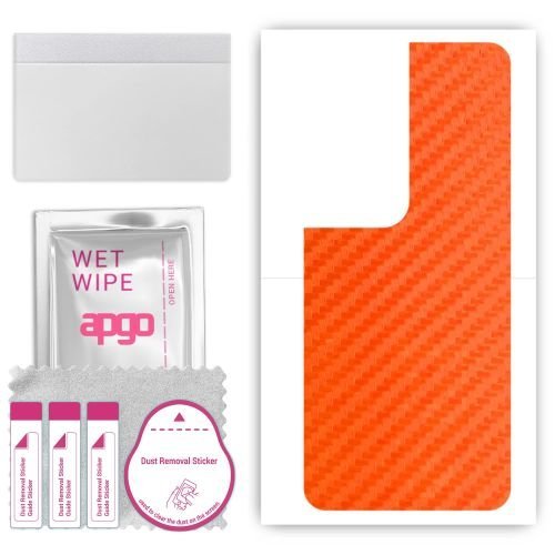 folia naklejka skórka strukturalna na TYŁ do Honor 90 Smart - Carbon Pomarańczowy - apgo SKINS