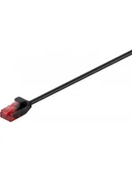 Kable miedziane - Goobay 93714 " kabel krosowy CAT 6" Slim-"," U/UTP, 1 m Czarny 93714 - miniaturka - grafika 1
