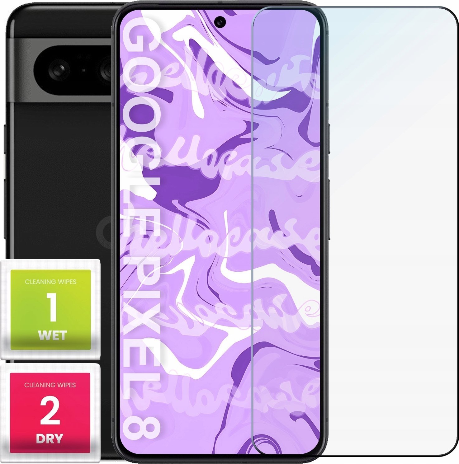 Hello Case Szkło Hartowane do Google Pixel 8 szybka 9H, płaskie 2.5D, ochronne