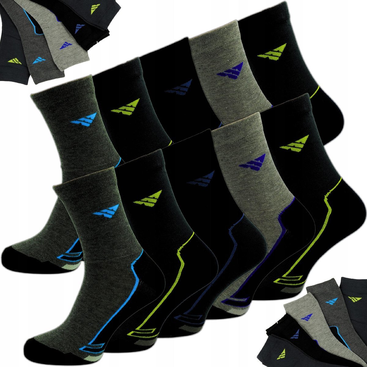 10 x SKARPETY MĘSKIE SPORTOWE DŁUGIE ZA KOSTKE BAWEŁNIANE SKARPETKI 42/46