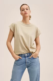 Koszulki i topy damskie - Mango t-shirt bawełniany kolor szary - grafika 1
