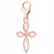 Bransoletki - Zawieszka Pozłacana Karabińczyk z Krzyżem Wiara Krzyż Krzyżyk SREBRO 925 - miniaturka - grafika 1