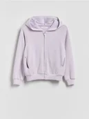 Bluzy dla dziewczynek - Reserved - Rozpinana bluza z modalem - lawendowy - miniaturka - grafika 1