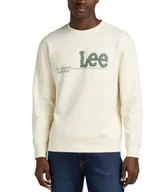 Bluzy męskie - Bluza Lee CREW SWS 112339035 LV25EJNQ Ecru XXL - miniaturka - grafika 1