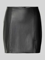 Spódnice - Spódnica mini z imitacji skóry z rozcięciem model ‘LENI’ - miniaturka - grafika 1