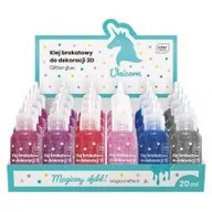 Przybory szkolne - Klej do dekoracji brokatowy 20ml Unicorn (24szt) - miniaturka - grafika 1