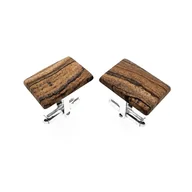 Spinki do mankietów i krawatów - Spinki do mankietów Jaspis Krajobrazowy (S938) Srebro [925] - miniaturka - grafika 1