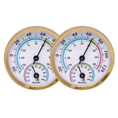 Stacje pogodowe - w 1, miniaturowy termometr wewnętrzny i higrometr, monitor temperatury i wilgotności do domu i biura (złoty - 2 szt.) - miniaturka - grafika 1
