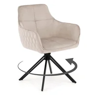 Krzesła - Krzesło obrotowe SC001 Beżowy Welur #5 Nogi czarne - miniaturka - grafika 1
