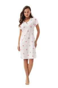 Koszula nocna Amarante ecru w kwiaty 3XL - Bielizna nocna - miniaturka - grafika 1