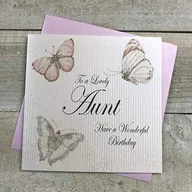 Kartki okolicznościowe i zaproszenia - WHITE COTTON CARDS White Cotton Cards Album pamiątkowy, wesele, napis"To A Lovely Aunt" Have A Wonderful Birthday" wykonany ręcznie PD149-A - miniaturka - grafika 1