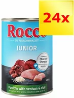 Mokra karma dla psów - Zestaw Rocco Junior, 24 x 400 g - Kurczak i dziczyzna z ryżem i wapniem Dostawa GRATIS! - miniaturka - grafika 1