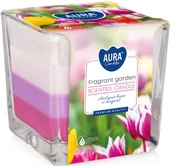 Świece - Świeca zapachowa w szkle trójkolorowa BISPOL 32H PACHNĄCY OGRÓD - miniaturka - grafika 1