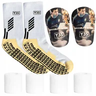 Piłka nożna - MAŁE OCHRANIACZE PIŁKARSKIE + SKARPETKI ANTYPOŚLIZGOWE 42-46 TAŚMY 18m - miniaturka - grafika 1