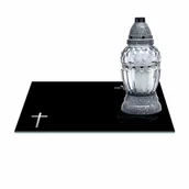 Lampiony i znicze - SZKLANA PODSTAWKA POD ZNICZE 40x30cm 510b - miniaturka - grafika 1