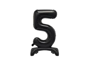 Balon foliowy stojący cyfra 5 czarny - 76 cm - 1szt. - Balony i akcesoria - miniaturka - grafika 1