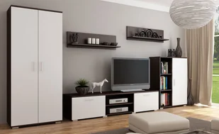 Elior Meblościanka Pixelo 4X - biała + wenge - Meblościanki - miniaturka - grafika 1