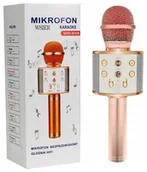Instrumenty muzyczne dla dzieci - W&k Mikrofon zabawkowy JYWK369-4 rose gold - miniaturka - grafika 1