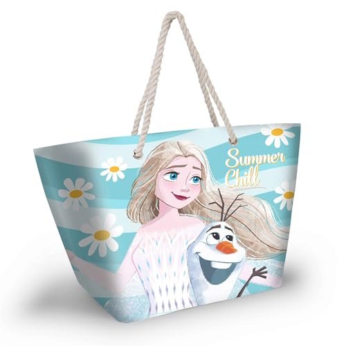 Disney Frozen 2 Chill-Soleil torba plażowa, niebieska, 52 x 37 cm, Niebieski Kraina Lodu 2, Jeden rozmiar, Torba plażowa Soleil