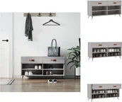 Szafki na buty - vidaXL Ławka na buty szara Sonoma 102x35x55 cm materiał drewnopochodny - Stojaki i szafki na buty - miniaturka - grafika 1