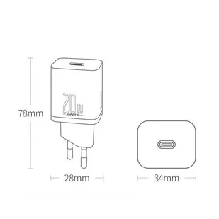 Baseus Super Si 1C szybka ładowarka USB Typ C 20 W Power Delivery czarny (CCSUP-B01) - Ładowarki do telefonów - miniaturka - grafika 17