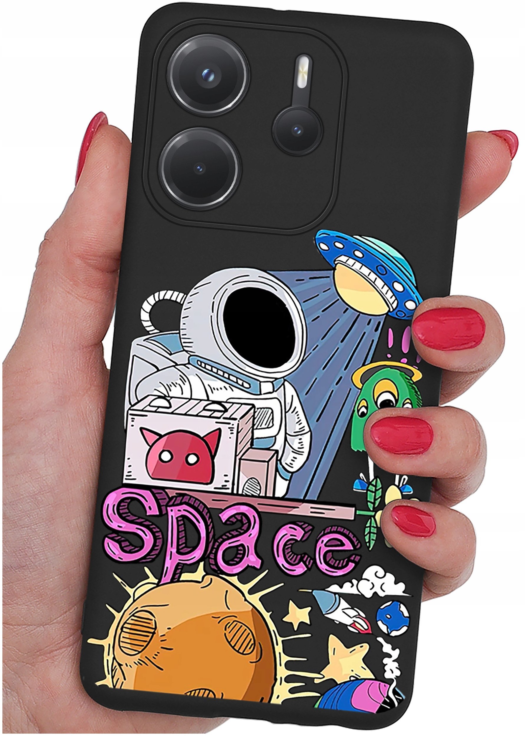 ETUI do Xiaomi Redmi Note 14 4G WZORY SILIKONOWE MATT CASE + SZKŁO 9H