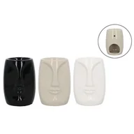 Świeczniki - Kominek ceramiczny 7,5 x 11 cm kremowy/biały/czarny - miniaturka - grafika 1