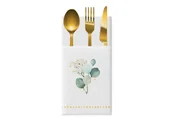 Dekoracje i nakrycia stołu na imprezę - Kieszonki na sztućce z listkami - 40 cm - 25 szt. - miniaturka - grafika 1
