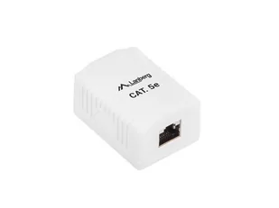 Lanberg Gniazdo natynkowe KAT.5E 1X RJ45 ekranowe białe OS5-0001-W - Patchcordy - miniaturka - grafika 1