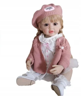 Lalka typ Reborn Lalka Realistyczna Vinil Włosy Blond Smoczek Butelka 55cm - Lalki dla dziewczynek - miniaturka - grafika 1