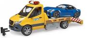 Samochody i pojazdy dla dzieci - Bruder, MB Sprinter laweta pomocy drogowej z modułem światło + dźwięk i auto Roadster, 02675 - miniaturka - grafika 1