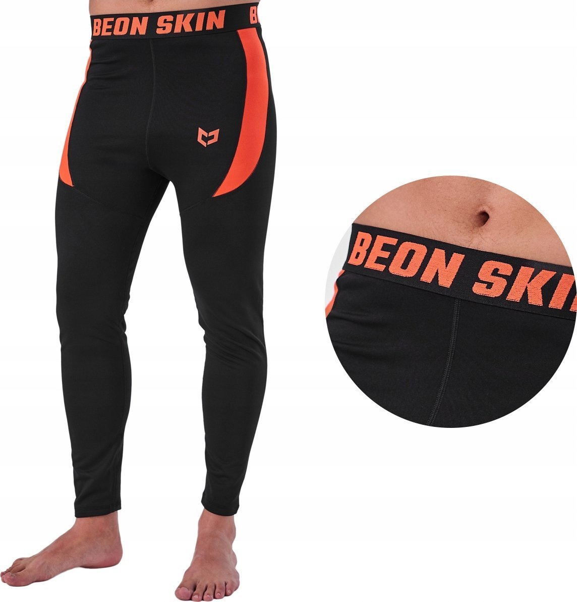 Beon Spodnie termoaktywne męskie Beon Skin Etna Black&Orange XL