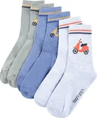 Skarpetki dla dzieci - vidaXL Skarpetki dziecięce, 5 par, z nadrukiem skutera, EU 30-34 - miniaturka - grafika 1
