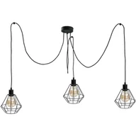 Lampy sufitowe - KET Loftowa LAMPA wisząca metalowa OPRAWA druciany ZWIS pająk czarny KET456 - miniaturka - grafika 1