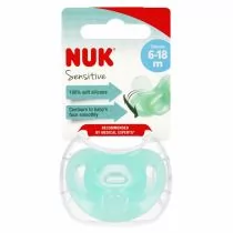 Nuk Smoczek uspokajający silikonowy 6-18m Sensitive 10736121 - Smoczki uspokajające - miniaturka - grafika 1