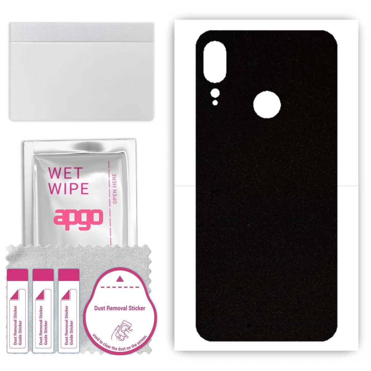 Folia naklejka skórka strukturalna na TYŁ Zamsz do Motorola Moto E6 Plus - Zamsz Czarny - apgo SKINS