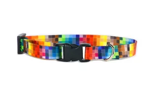 Obroża dla psa MATTEO plastikowa klamra 25 mm 34-60 cm Piksele (DLPMT1SOS0018) - Obroże dla psów - miniaturka - grafika 1