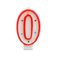 Urodziny dla dorosłych - Świeczka cyferka 0 kropki - świeca - miniaturka - grafika 1