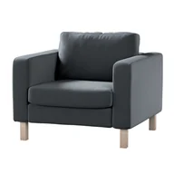 Pokrowce na meble - Dekoria pl pl Pokrowiec na fotel Karlstad krótki grafitowy welwet 89 x 89 x 64 cm Ingrid 619-705-43 - miniaturka - grafika 1