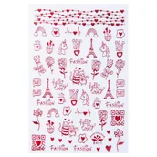 Ozdoby do paznokci - Allepaznokcie Naklejki do paznokci cienkie samoprzylepne walentynkowe czerwone Nr R401 - miniaturka - grafika 1