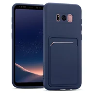 Etui i futerały do telefonów - Etui na telefon komórkowy Samsung Galaxy S8 Plus silikonowe etui ochronne z kieszenią na kartę Slim Wallet Case, niebieskie - miniaturka - grafika 1