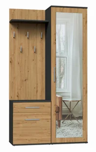 Garderoba Do Przedpokoju Antracyt + Dąb Artisan W7-F18 - Meble do przedpokoju - miniaturka - grafika 1