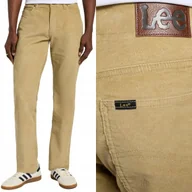 Spodnie męskie - Lee STRAIGHT FIT MVP Extreme Motion PROSTE WYGODNE BEŻOWE SZTRUKSY W33 L34 - miniaturka - grafika 1