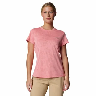 Damska koszulka szybkoschnąca Columbia Bluebird Canyon Short Sleeve Crew alpenglow - L - Koszulki i topy damskie - miniaturka - grafika 1