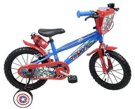 Rowery - albri Rower Avengers 14 cali, z bocznym stabilizatorem, butelka na wodę i tarczą przednią, wykonana we Włoszech, kolor czerwony - miniaturka - grafika 1