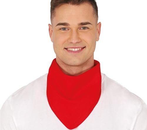FIESTAS GUIRCA Czerwony szalik dla dorosłych Unisex - Wszechstronny dodatek tekstylny na imprezę kostiumową, karnawał i uroczystości - Idealny do uzupełnienia kostiumów piratów, kowbojów lub