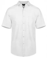 Koszule męskie - KOSZULA BIAŁA ELEGANCKA KLASYCZNA - KRÓTKI RĘKAW - 39/40 - miniaturka - grafika 1