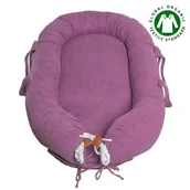 Kokony niemowlęce - Hi Little One - Kokon Gniazdko Dla Noworodka Z Organicznego Oddychającego Bio Muślinu Gots Newborn Nest Lavender - miniaturka - grafika 1