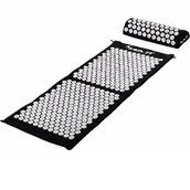 Akcesoria medycyny naturalnej - Movit Mata do akupresury z poduszką 130 x 50 cm, czarna - miniaturka - grafika 1