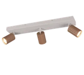 Lampy ścienne - SOKA 867700365 listwa ze spotami kawowe ryflowane tuby 3xGU10 wykończenie ciepły szary - miniaturka - grafika 1
